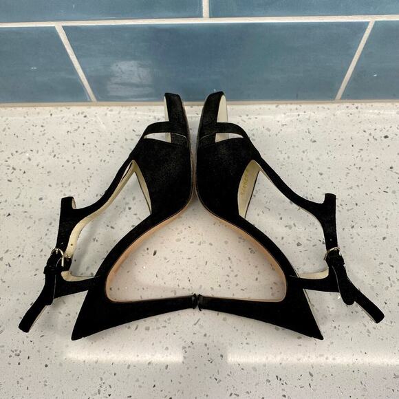 Chanel Interlocking CC Logo T-Strap Sandals 36.5 Black 2013 Lagerfeld With Box - Picture 12 of 16